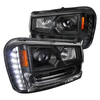 Spec-D® - Driver and Passenger Side Black Projector Headlights with LED DRL