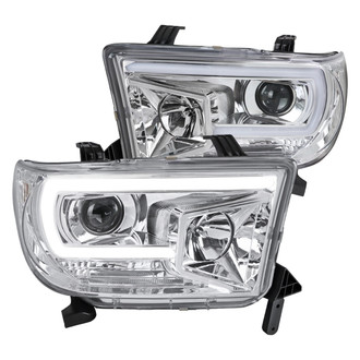 Spec-D® - Driver and Passenger Side Chrome LED DRL Bar Projector Headlights