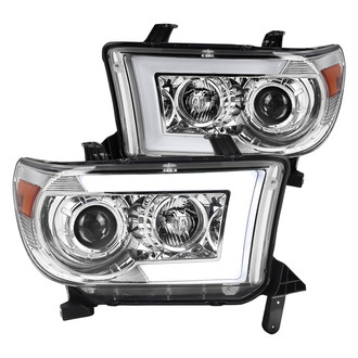 Spec-D® - Driver and Passenger Side Chrome Sequential LED DRL Bar Projector Headlights