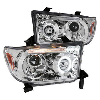 Spec-D® - Driver and Passenger Side Chrome Halo Projector Headlights with Parking LEDs