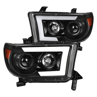Spec-D® - Driver and Passenger Side Black Sequential LED DRL Bar Projector Headlights