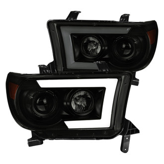 Spec-D® - Driver and Passenger Side Black/Smoke Sequential LED DRL Bar Projector Headlights