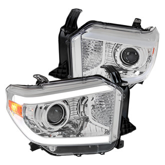 Spec-D® - Driver and Passenger Side Chrome LED DRL Bar Projector Headlights