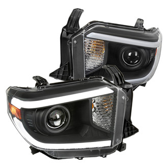 Spec-D® - Driver and Passenger Side Matte Black LED DRL Bar Projector Headlights