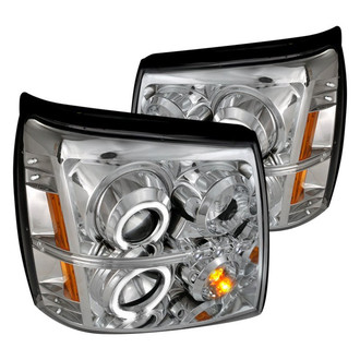 Spec-D® - Driver and Passenger Side Chrome CCFL Halo Projector Headlights with Parking LEDs
