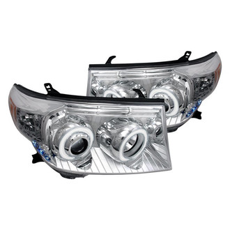 Spec-D® - Driver and Passenger Side Chrome CCFL Halo Projector Headlights with Parking LEDs