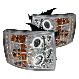 Spec-D® 4LHP-SIV07-KS - Driver and Passenger Side Chrome CCFL Dual Halo Projector Headlights with Parking LEDs