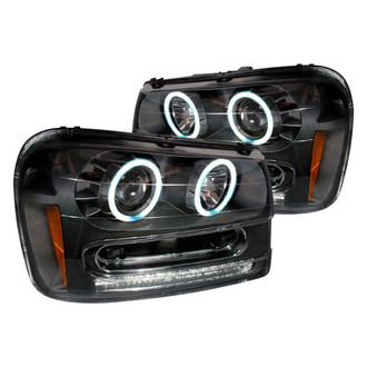 Spec-D® - Driver and Passenger Side Black CCFL Halo Projector Headlights with LED Turn Signal