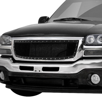 Spec-D® - 1-Pc Rivet Style Black Mesh Main Grille