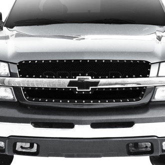 Spec-D® - 2-Pc Rivet Style Black Mesh Main Grille