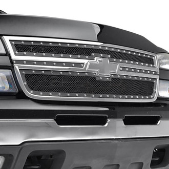 Spec-D® - 2-Pc Rivet Style Black Mesh Main Grille