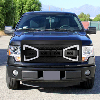Spec-D® - 1-Pc Raptor Style Matte Black Front Main Grille