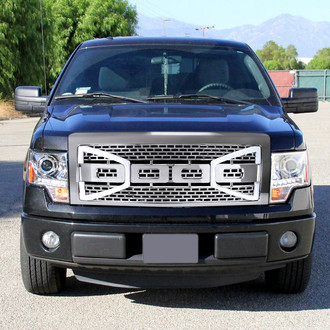 Spec-D® - 1-Pc Raptor Style Chrome Front Main Grille