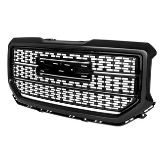 Spec-D® - 1-Pc Glossy Black Mesh Front Main Hood Grille