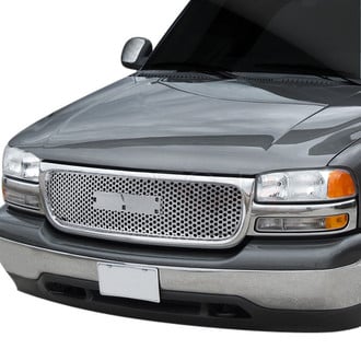 Spec-D® - 1-Pc Chrome Round Punch CNC Machined Main Grille