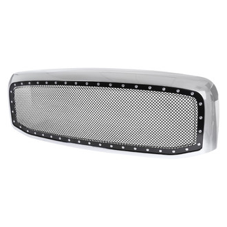 Spec-D® - 1-Pc Rivet Style Black Mesh Main Grille
