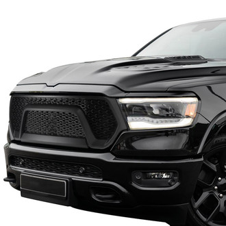 Spec-D® - 1-Pc Rebel Style Matte Black Mesh Main Grille