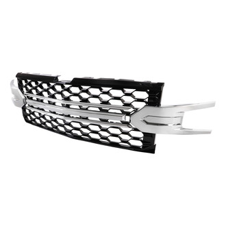 Spec-D® - 1-Pc Chrome with Gloss Black Front Main Hood Grille