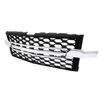Spec-D® - 1-Pc Chrome with Gloss Black Front Main Hood Grille