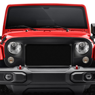 Spec-D® - 1-Pc Aggressive Style Black Mesh Main Grille