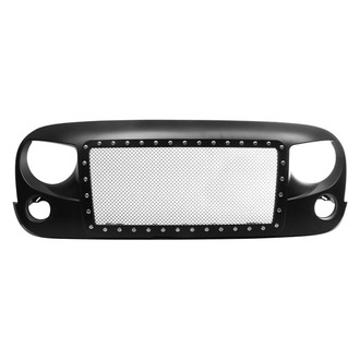 Spec-D® - 1-Pc Rivet Style Black Mesh Main Grille