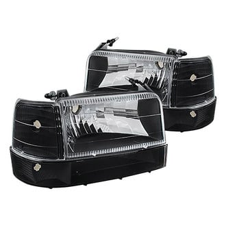 Spec-D® - Driver and Passenger Side Black Euro Headlights with Bumper and Corner Lights