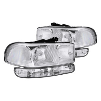 Spec-D® - Driver and Passenger Side Chrome Euro Headlights with Turn Signal/Parking Lights