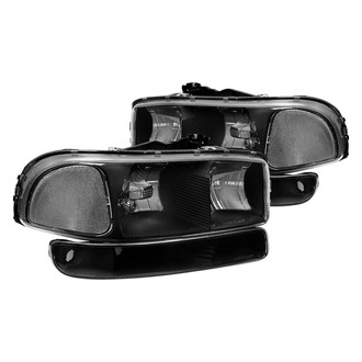 Spec-D® - Driver and Passenger Side Matte Black Euro Headlights with Turn Signal/Parking Lights