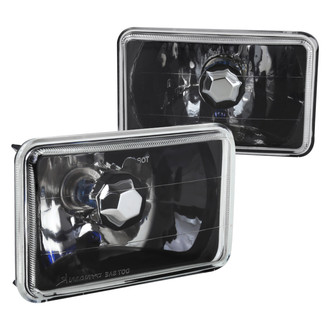 Spec-D® - 4x6" Rectangular Black Euro Headlights (H4651, 165mm)