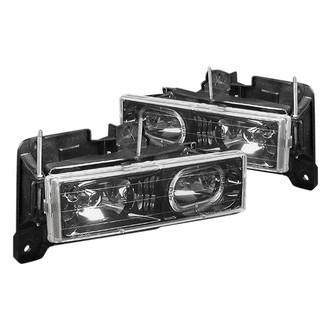 Spec-D® - Driver and Passenger Side Black LED Halo Euro Headlights