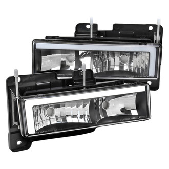 Spec-D® - Driver and Passenger Side Matte Black LED DRL Bar Headlights
