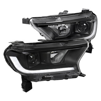Spec-D® - Driver and Passenger Side Matte Black Sequential LED DRL Bar Projector Headlights