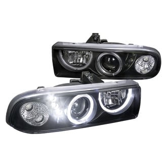 Spec-D® - Driver and Passenger Side Black Dual Halo Projector Headlights with Parking LEDs