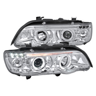 Spec-D® - Driver and Passenger Side Chrome Halo Projector Headlights with Parking LEDs