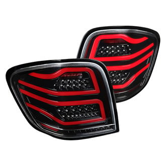 Spec-D® - Driver and Passenger Side Gloss Black/Red Fiber Optic LED Tail Lights