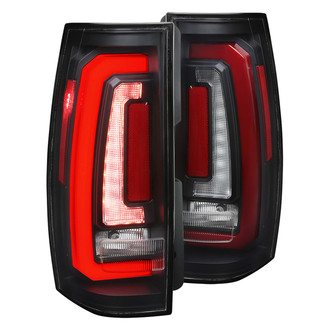 Spec-D® - Driver and Passenger Side Matte Black Sequential Fiber Optic LED Tail Lights