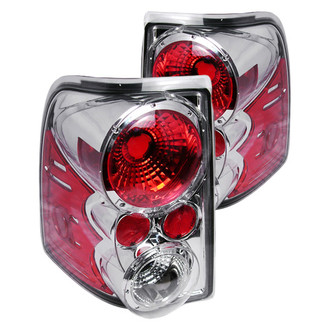 Spec-D® - Driver and Passenger Side Chrome/Red Euro Tail Lights
