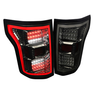 Spec-D® - Driver and Passenger Side Chrome/Smoke Fiber Optic LED Tail Lights