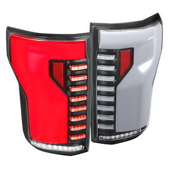 Spec-D® - Driver and Passenger Side Matte Black Sequential Fiber Optic LED Tail Lights