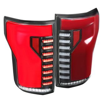 Spec-D® - Driver and Passenger Side Matte Black Sequential Fiber Optic LED Tail Lights