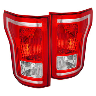 Spec-D® - Driver and Passenger Side Chrome/Red Factory Style Tail Lights