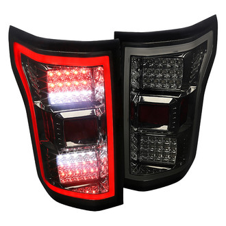 Spec-D® - Driver and Passenger Side Chrome/Smoke Fiber Optic LED Tail Lights