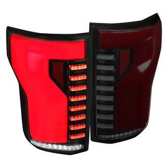 Spec-D® - Driver and Passenger Side Black/Smoke Sequential Fiber Optic LED Tail Lights