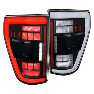 Spec-D® - Driver and Passenger Side Matte Black Sequential Fiber Optic LED Tail Lights