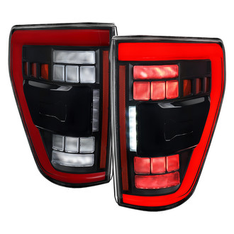 Spec-D® - Driver and Passenger Side Matte Black Sequential Fiber Optic LED Tail Lights