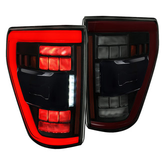 Spec-D® - Driver and Passenger Side Black/Smoke Sequential Fiber Optic LED Tail Lights