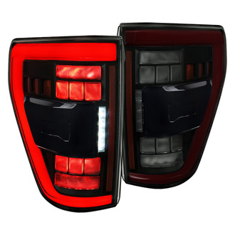 Spec-D® - Driver and Passenger Side Black/Smoke Sequential Fiber Optic LED Tail Lights