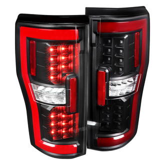 Spec-D® - Driver and Passenger Side Matte Black Fiber Optic LED Tail Lights