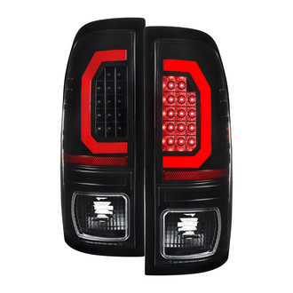 Spec-D® - C-Bar Driver and Passenger Side Black/Red Sequential Fiber Optic LED Tail Lights