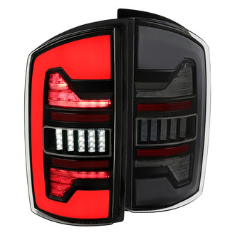 Spec-D® - Driver and Passenger Side Black/Smoke Fiber Optic LED Tail Lights